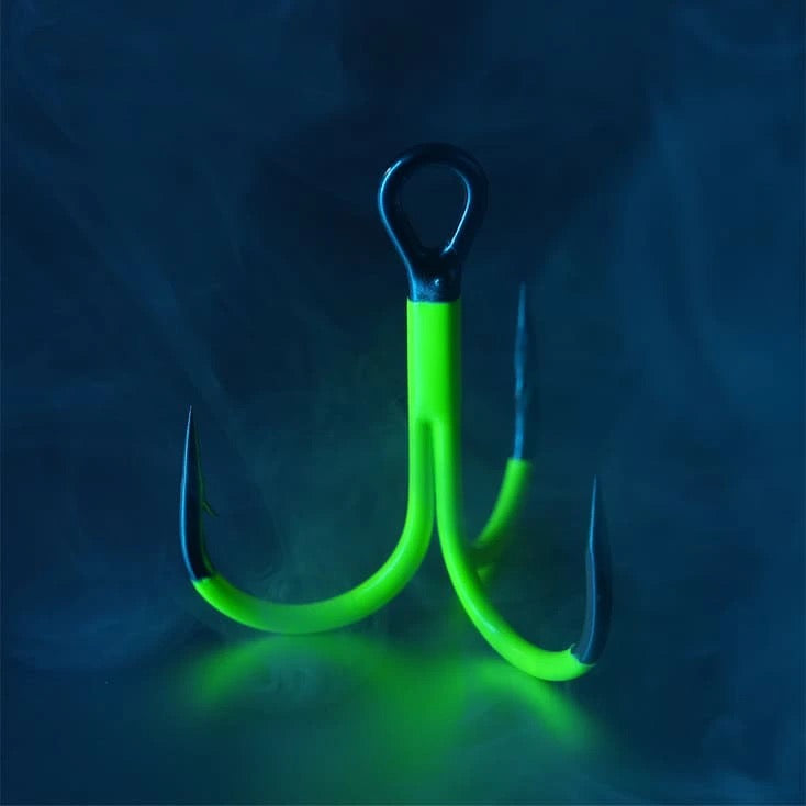 BKK Spear-21 UVC Chartreuse Kolmihaarakoukku 6kpl